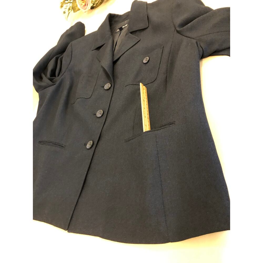 Evan-Picone Woman Plus 22W Jacket 4 Pockets Lapel Notch Collar Blue Long Sleeve - Picture 7 of 11